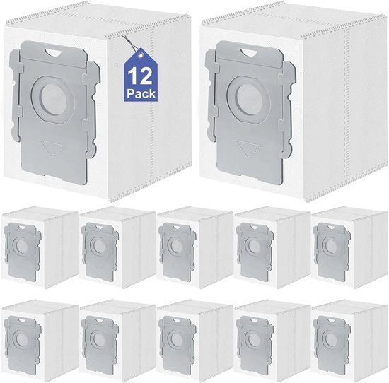12 Set di Borse per Pulizie adatte per iRobot Roomba i1, i7 i7+, i8, i8+, i3, i3+, i4, i4+, i6, i6+, s9, s9+ Plus, E5, E6, E7 - i/s/j Combo Serie Essenziale Stompatore Robot - borse per pulizie robot