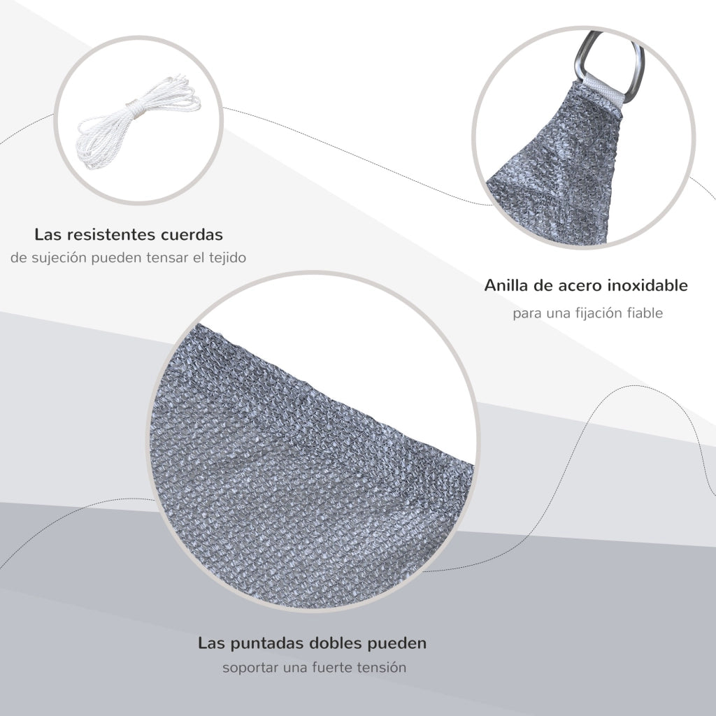 Toldo da giardino ¨C zephmum ¨C grigio 4x6 m HDPE