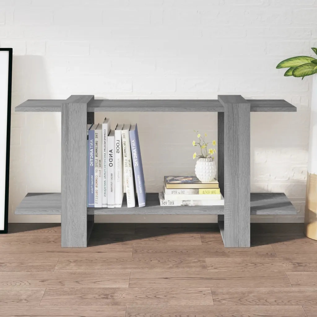 Libreria-Scaffale per Libri-Mobile di Stoccaggio Grigio Marrone 100x30x51 cm in Legno Multistrato