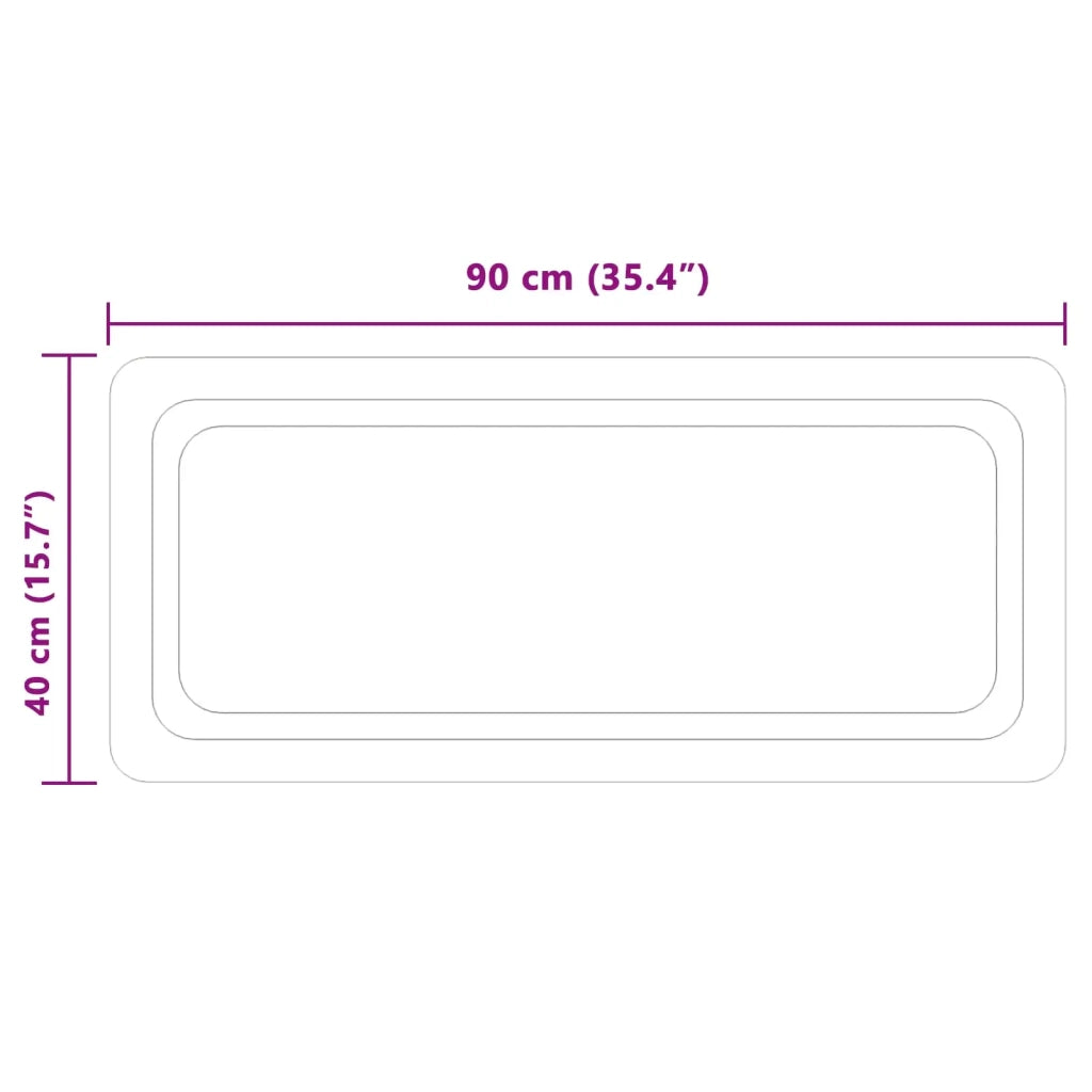 Specchio da bagno LED Trasparente 90 x 40 cm vetro temperato 42045838