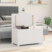 Contenitore Portaoggetti Bianco 80x40x45,5cm Massello di Pino 823535