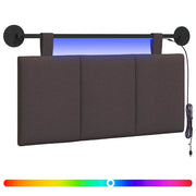 Testiera | Testata sospesa Con luce LED Marrone Scuro Tessuto