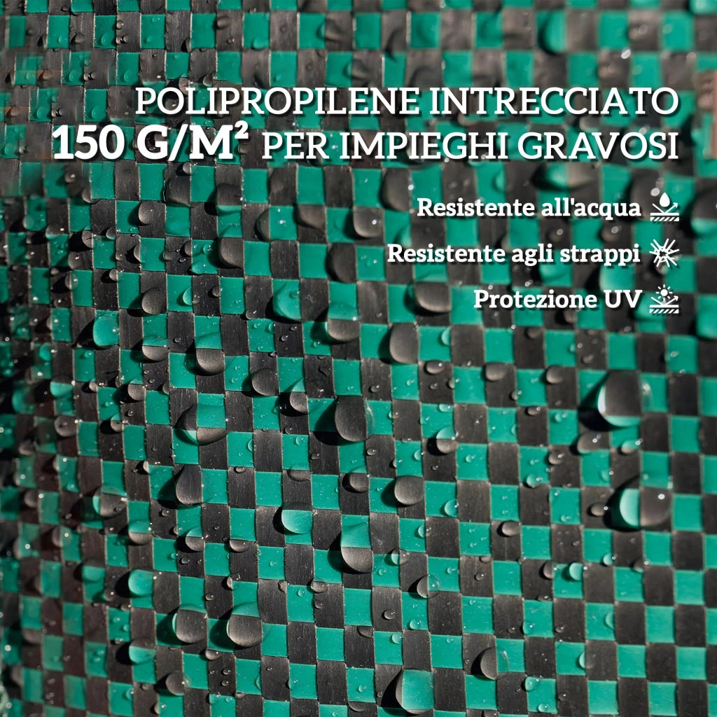 Set 3 Sacchi per Rifiuti da Giardino Ø67x84 cm da 300 L Richiudibili e Riutilizzabili Verde