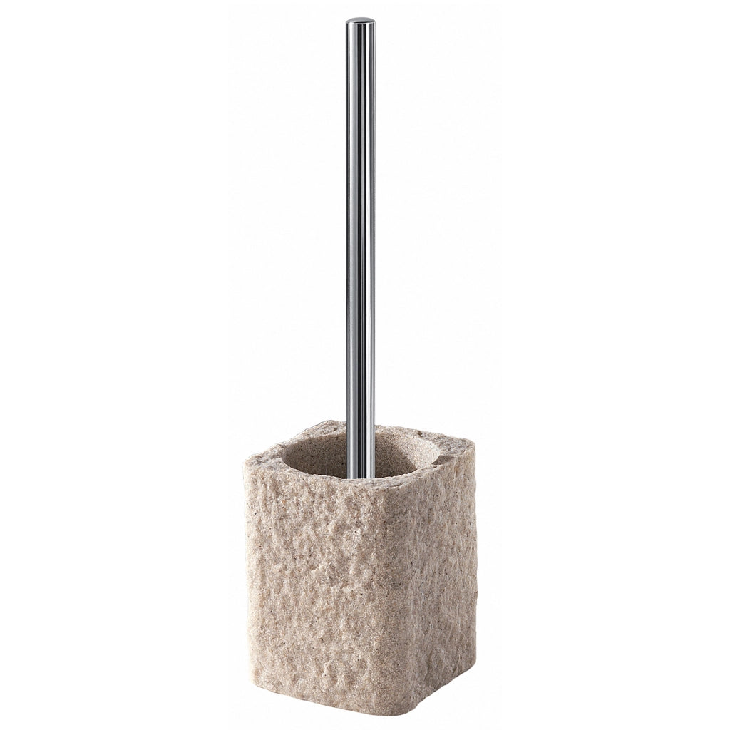 Scopino WC d’appoggio con ciuffo in setole in resina e sabbia AR33 Gedy serie ARIES Beige