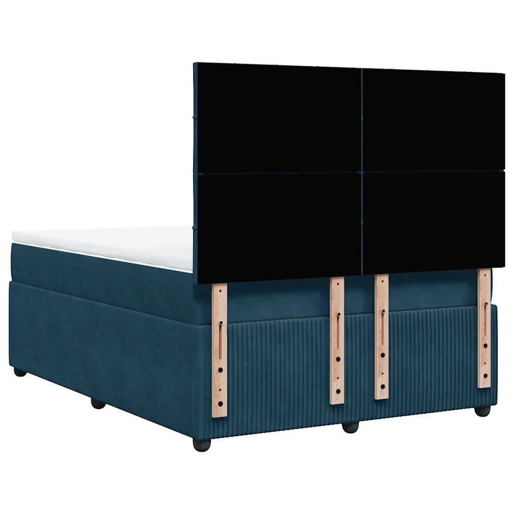 Giroletto a Molle con Materasso Blu Scuro 140x200 cm in Velluto 3292362