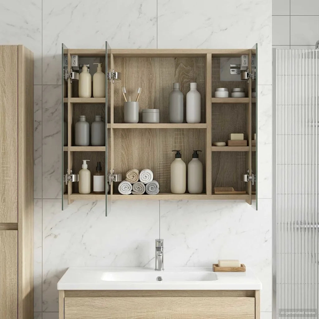 Mobiletto per specchio da bagno Rovere Sonoma 60 x 14,5 x 50 cm