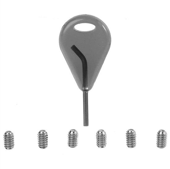 Set di accessori Fin Key - 6 viti - Chiave a ingranaggi - Leggero - Pratico - Manico di plastica confortevole - Accessori per tavola da surf