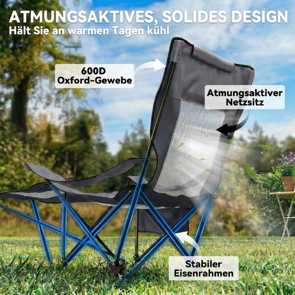 Sedia da campeggio pieghevole con schienale regolabile ¨C zephmum ¨C Grigio scuro