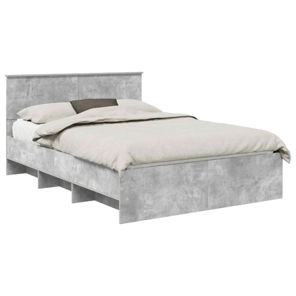 Struttura del letto con testiera Grigio cemento 150 x 200 cm