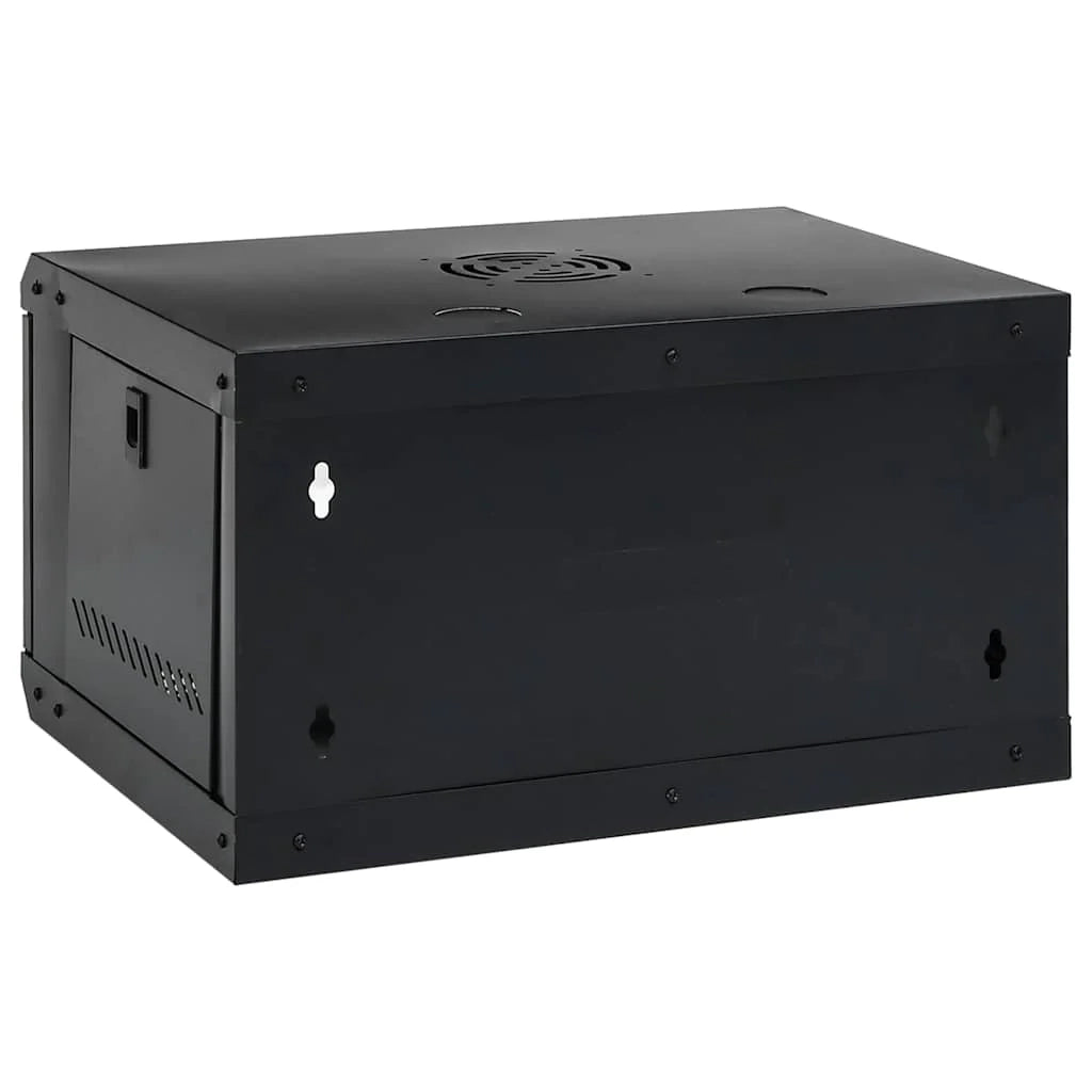 Armadio di rete moderno a parete con vano portaoggetti interno 53 x 45 x 30 cm sicuro acciaio nero 02_0059076