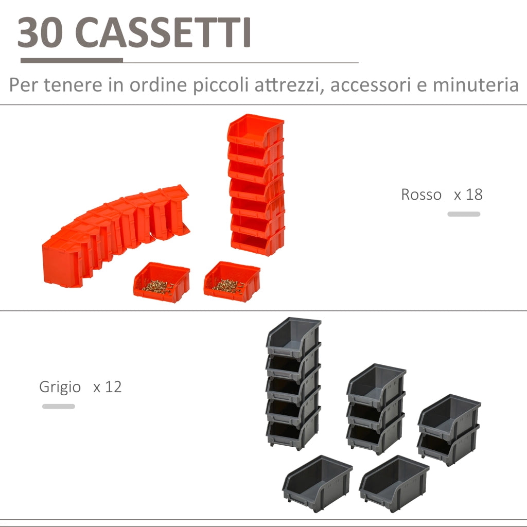Pannello Portautensile con 30 Contenitori ¨C zephmum ¨C 37.5x18x63cm