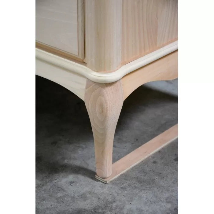 Cassettiera classica 6 cassetti legno grezzo 141x47x90 - Mobili 2G