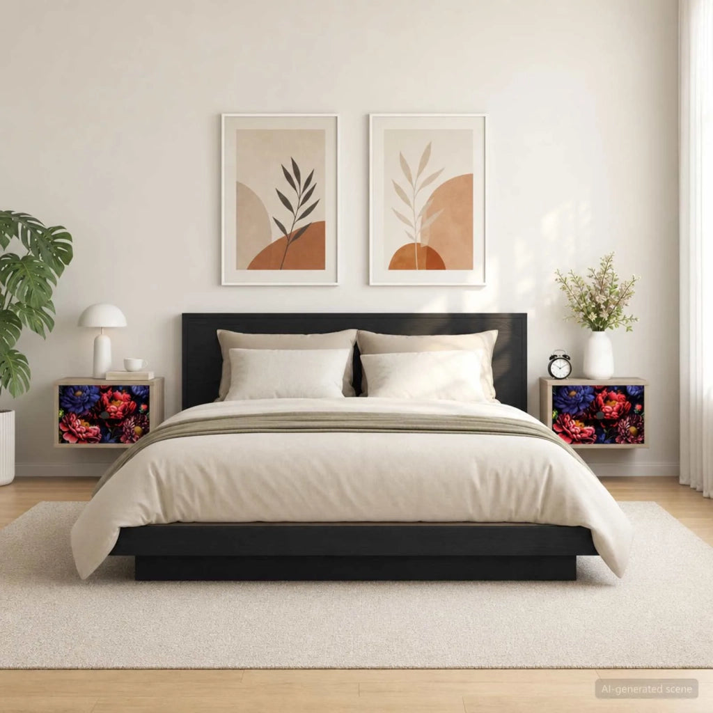 Mobiletto da comodino a parete KIEL 2 pz Rovere Sonoma 8007486