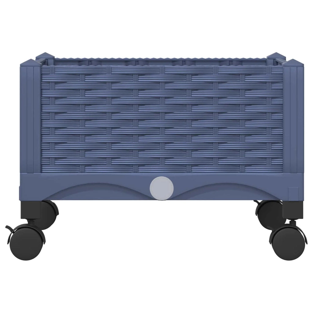 Vaso da Giardino con Ruote Blu Grigio 40 x 40 x 33 cm PP 3422906