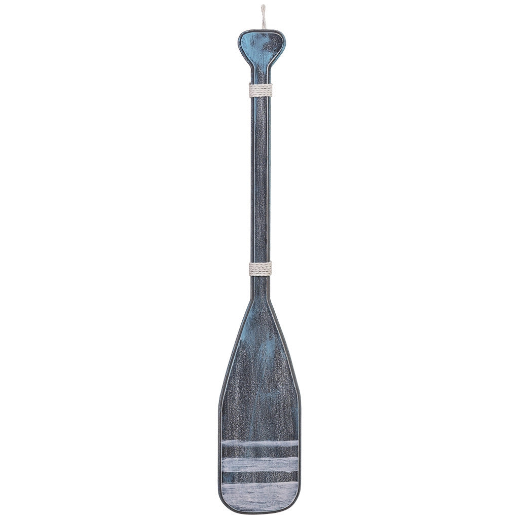 Figura decorativa a forma di remo in legno blu 17x2x97h cm