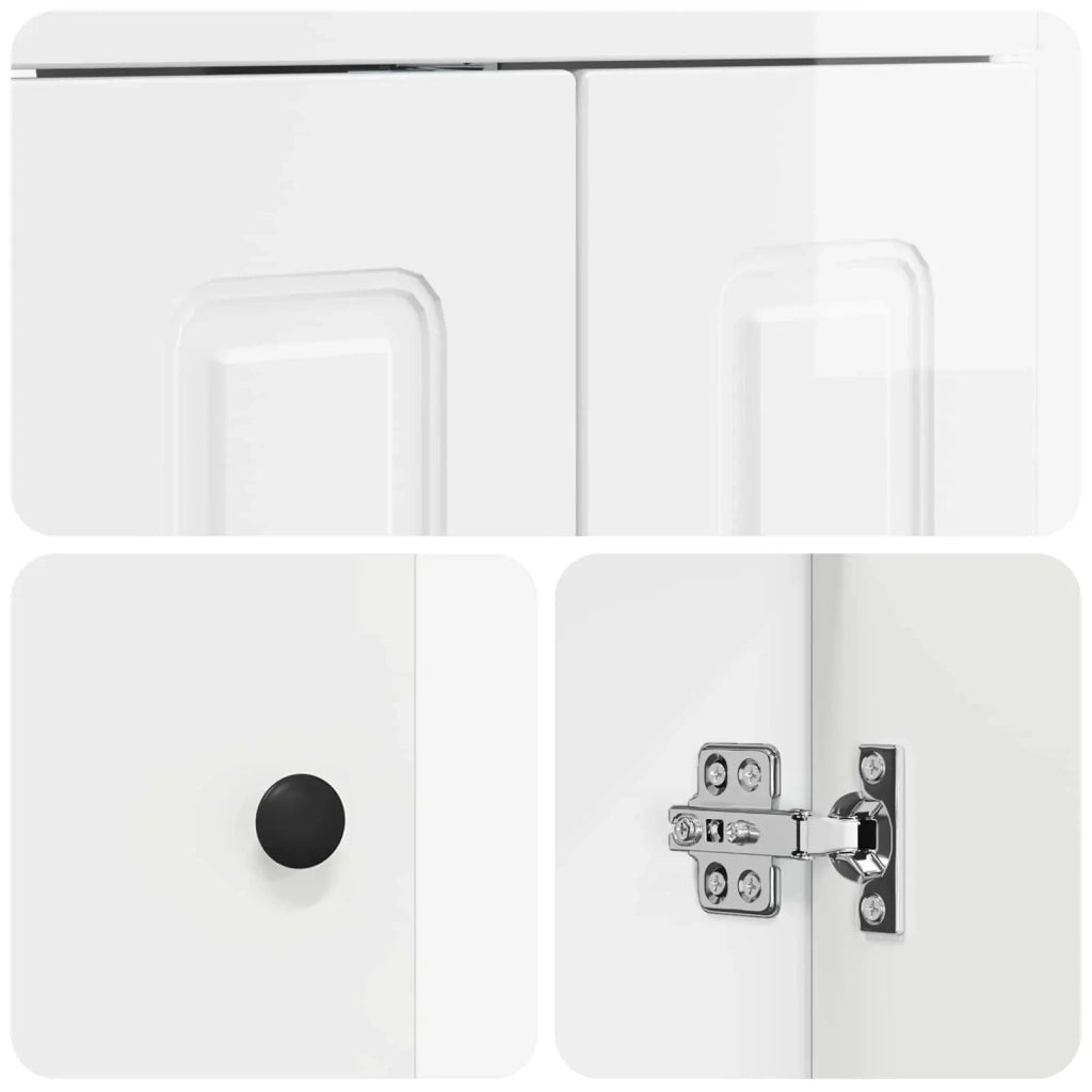 Mobiletto da bagno sotto il lavello Bianco Lucido 890018