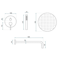 Set Doccia Da Incasso Rea Foss Clif Nickel Brush + Box
