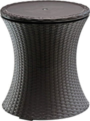 Bar da Cocktail 3-in-1 Tavolo Salotto e Igelotto Esterno in Rattan UV-Resistente e Resistente al Tempo con Volume 30 L - Con Parole Chiave Popolari