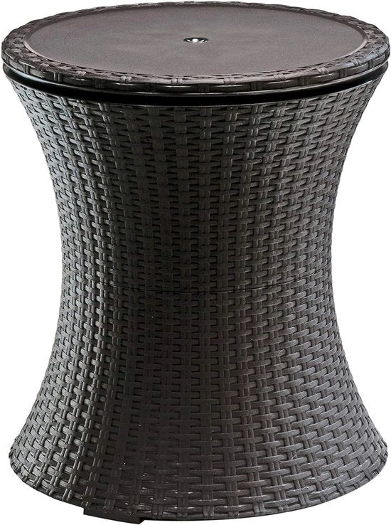 Bar da Cocktail 3-in-1 Tavolo Salotto e Igelotto Esterno in Rattan UV-Resistente e Resistente al Tempo con Volume 30 L - Con Parole Chiave Popolari
