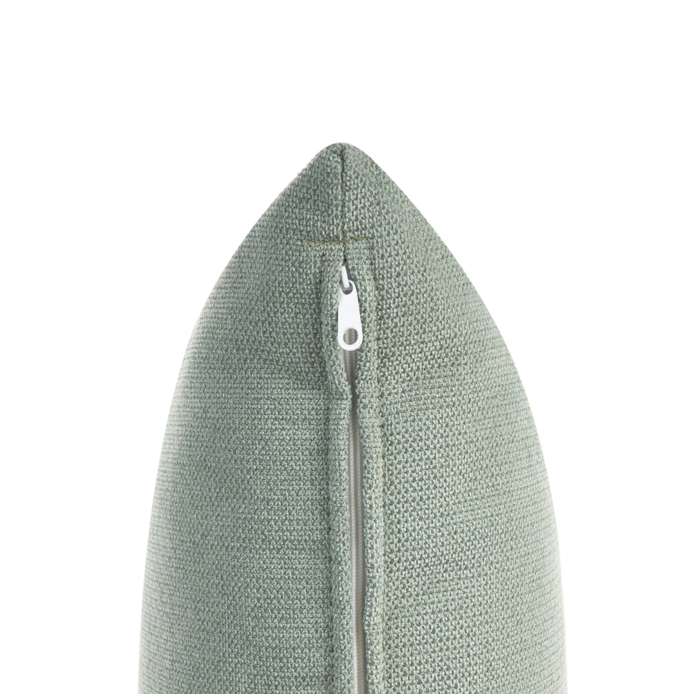 Divano imbottito minimalista a profilo ribassato a 3 posti con seduta profonda verde chiaro stile minimalista