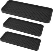Set di 3 contenitori in silicone per vasca da bagno - Organizzatori per cucina e bagno - Nero