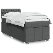 vidaXL Giroletto a Molle con Materasso Grigio Scuro 90x200 cm Tessuto