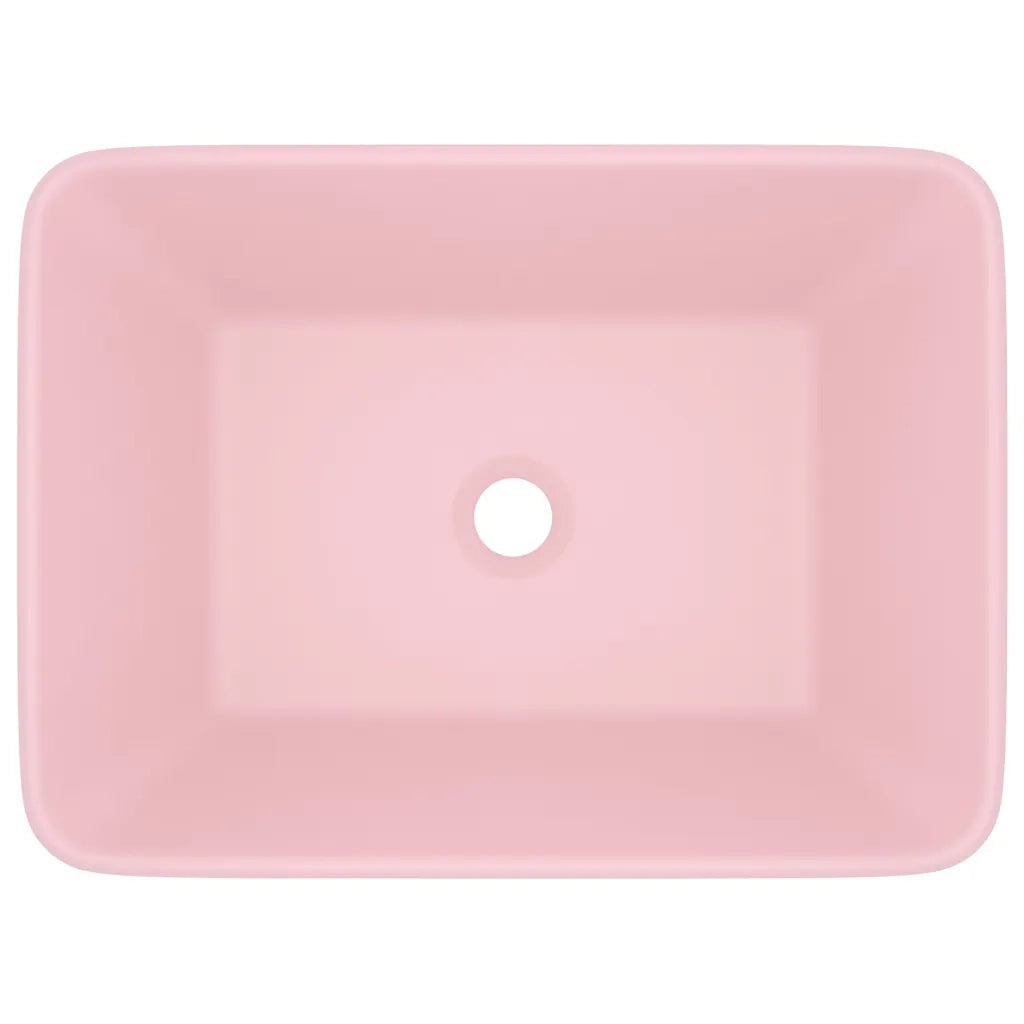 Lavandino Luxury Rosa Opaco 41x30x12 cm in Ceramica