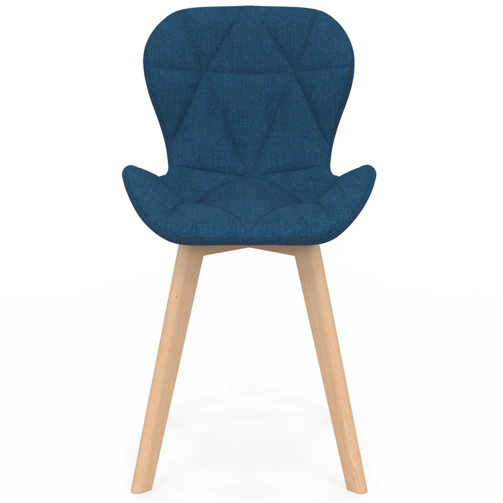 IDMarket - Set di 6 sedie da pranzo ROBINE in tessuto blu anatra