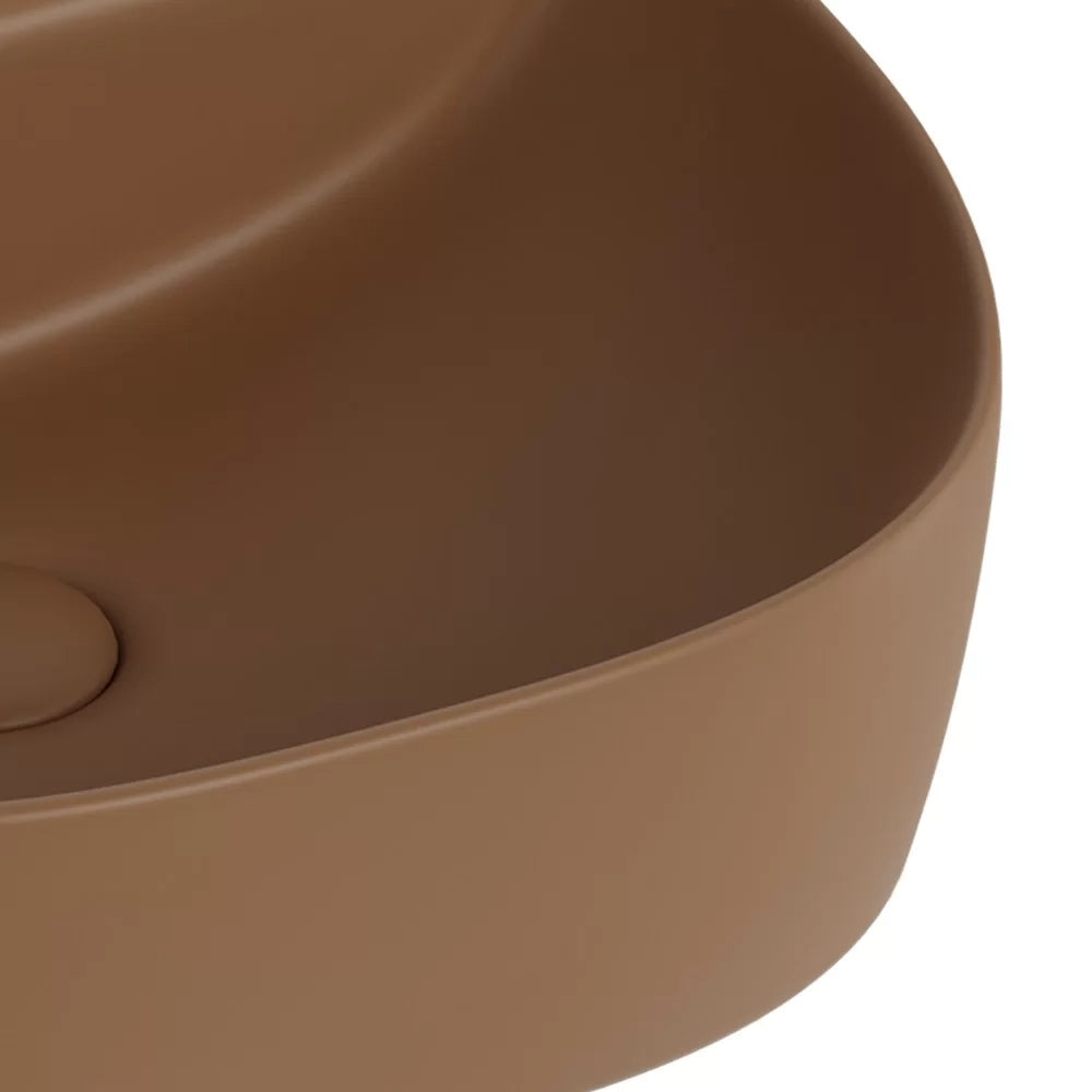 Lavabo d'appoggio marrone in ceramica da 40x40 cm - Serie Nature