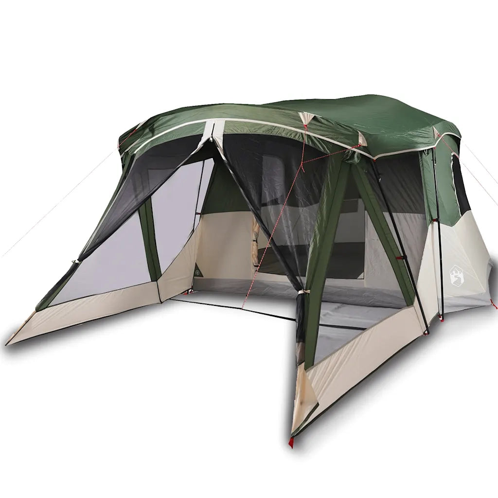 Tenda da Campeggio con Portico per 4 Persone-Tenda per Escursionismo Verde Impermeabile 606154