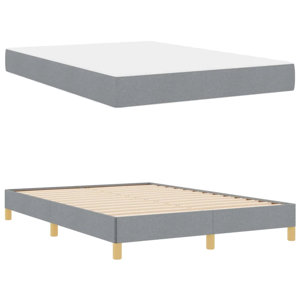 Letto a molle con materasso Grigio chiaro 140 x 200 cm Tessuto