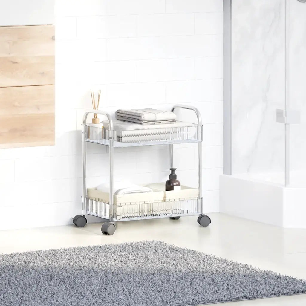 Carrello Portaoggetti a 2 Livelli 37x28x43,5 cm in Acrilico 4012375