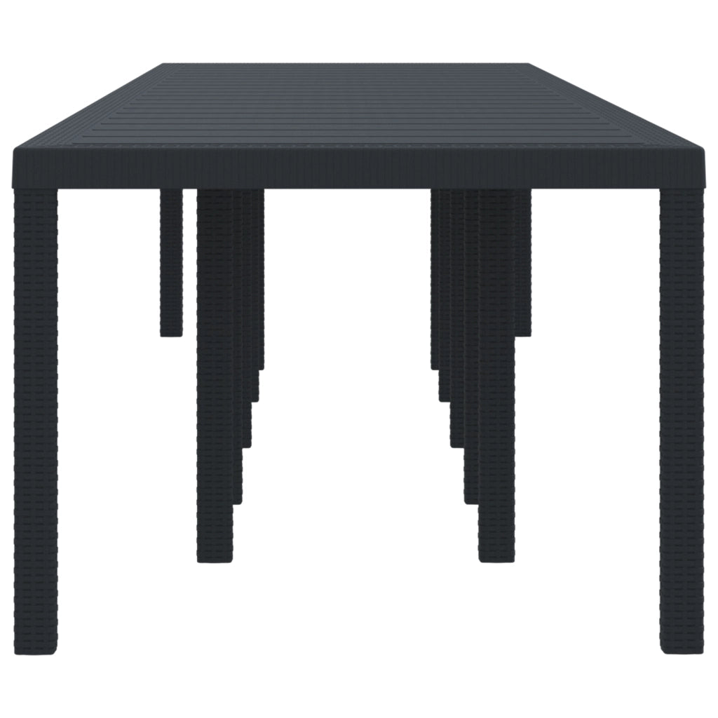 Tavolo da Giardino Antracite 350x100x73 cm Poly Rattan