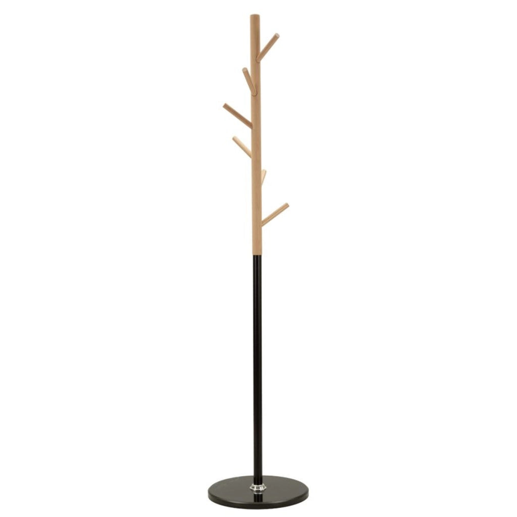 Appendiabiti da terra Tree con base in marmo e dettagli in legno di faggio