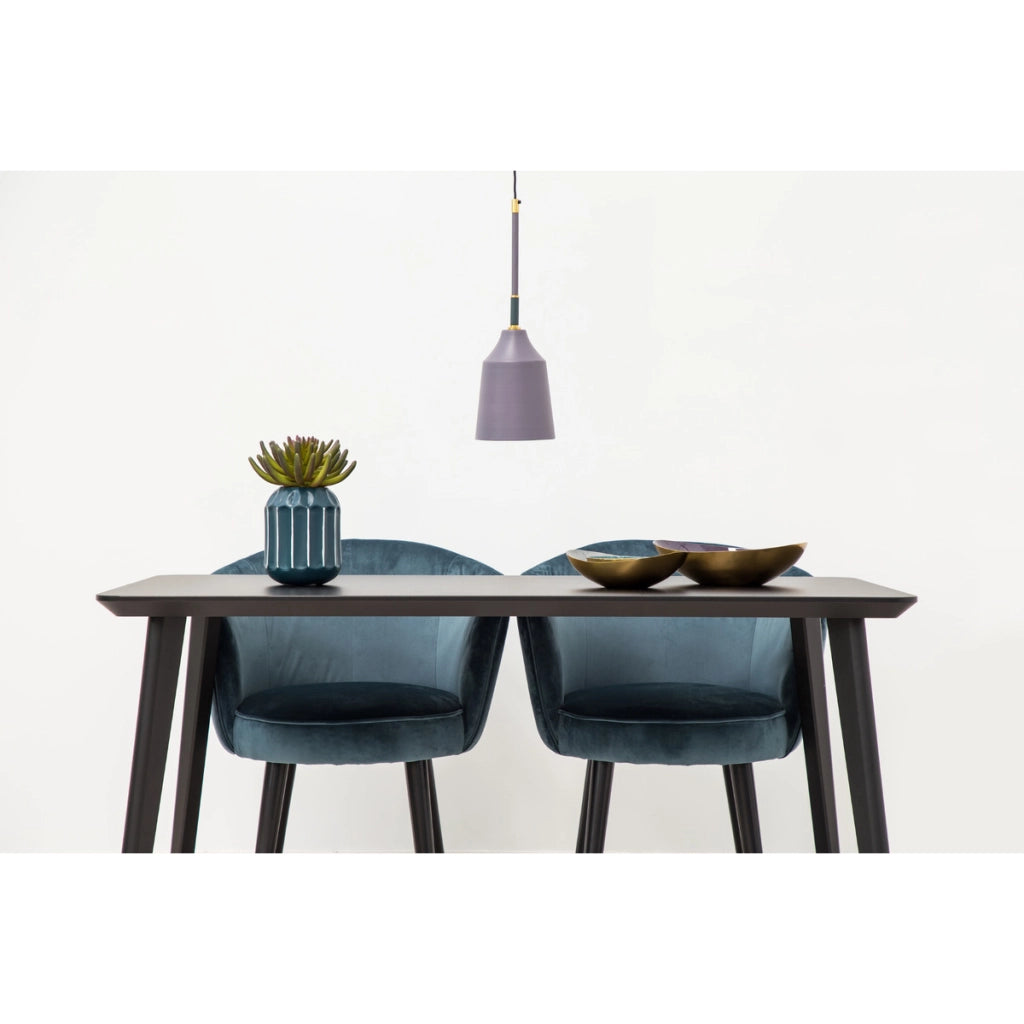 Lampada a sospensione Caja in metallo blu pavone