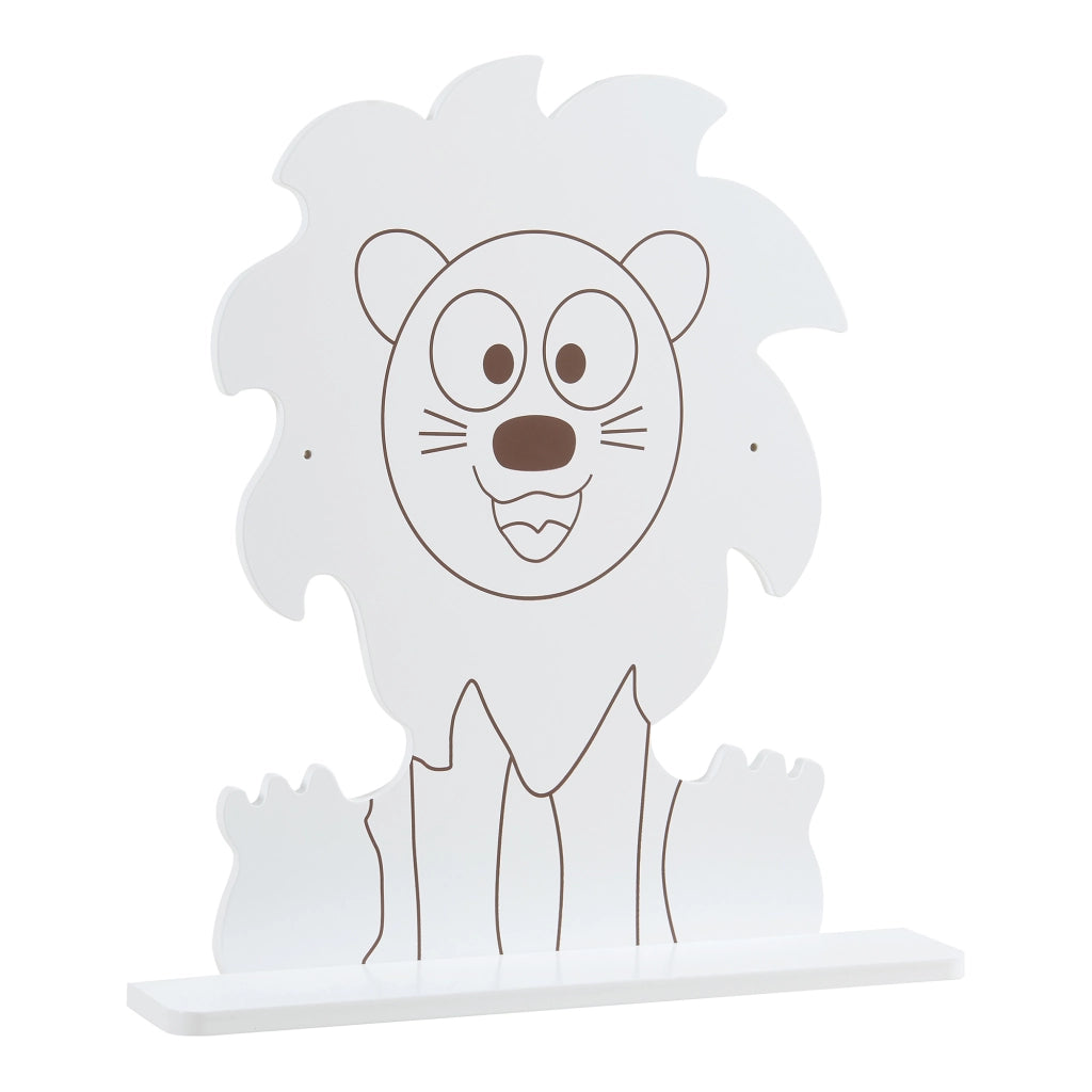 Mensola da Parete Korsør per Bambini Consolle Pensile Design Leone - Bianco [en.casa]