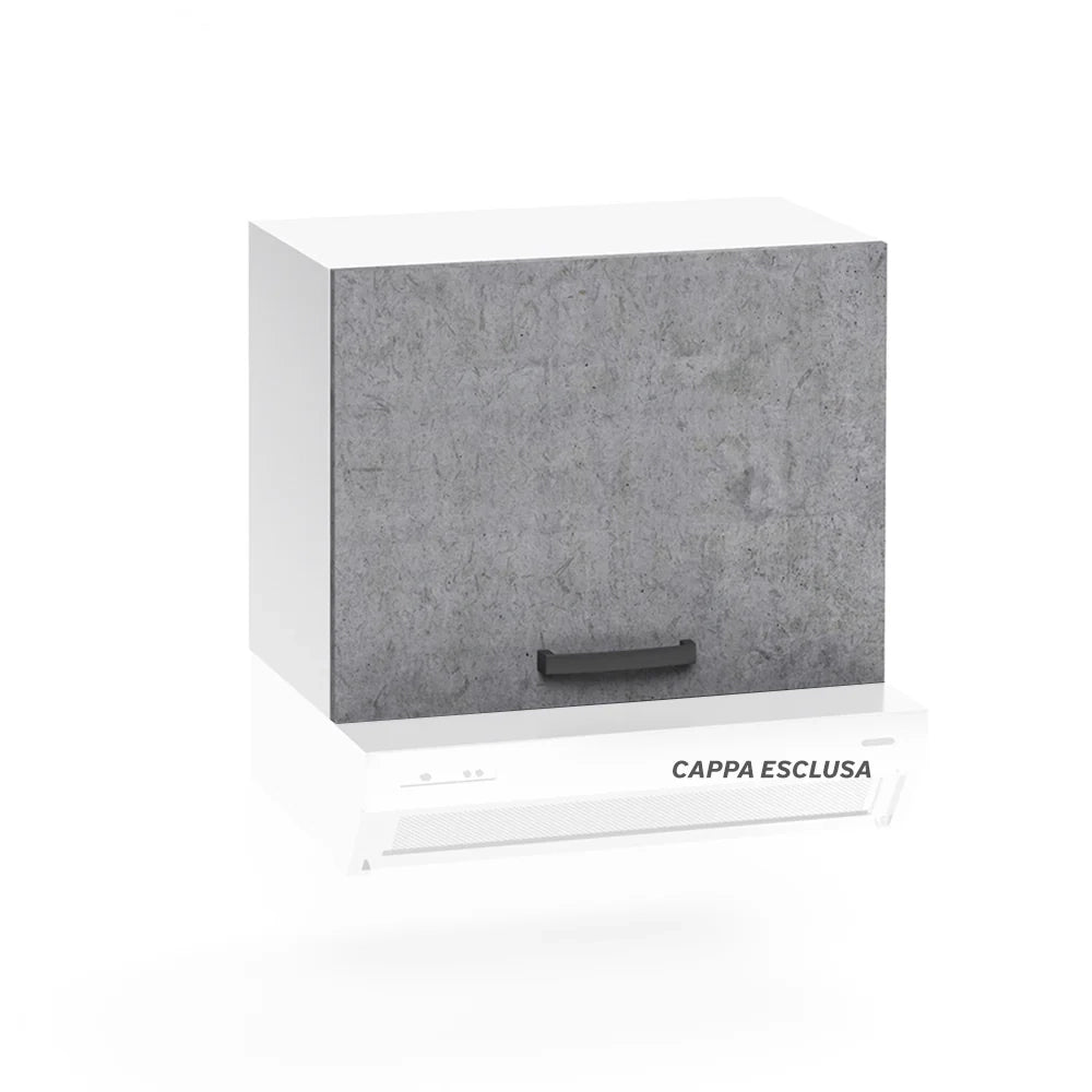 Pensile per cucina componibile da 60 cm con due ante, realizzata in legno 100% MADE IN ITALY colore Cemento