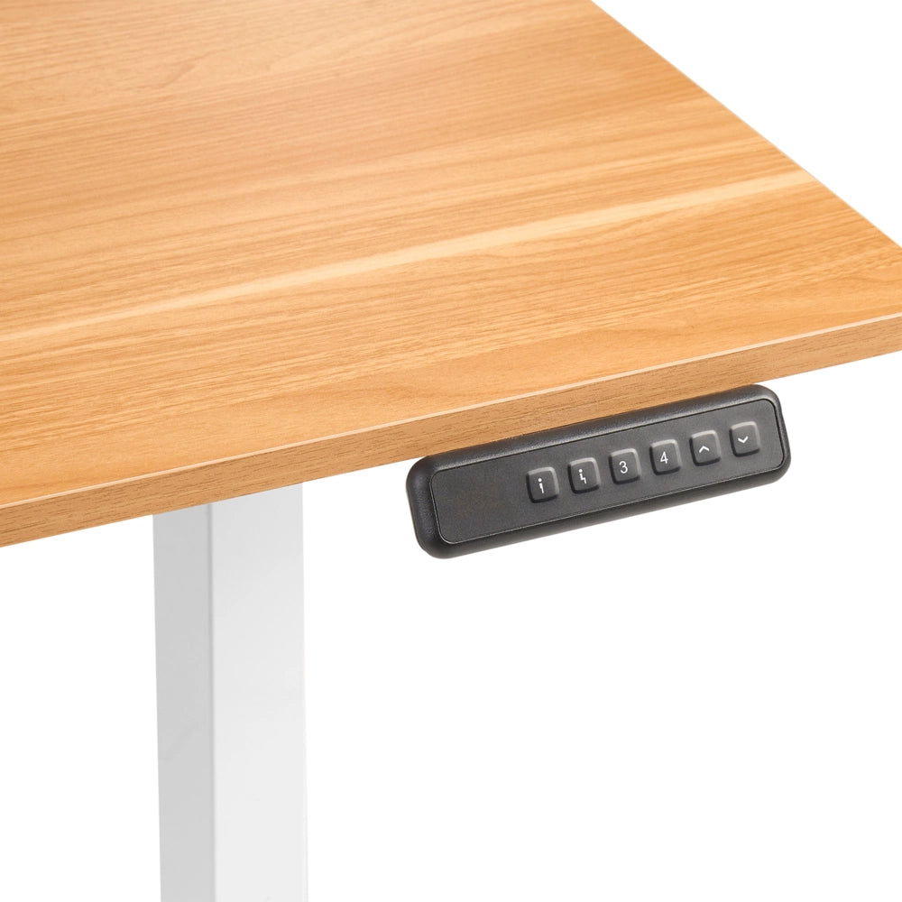 Lampada da tavolo regolabile elettricamente Marrone chiaro Piano in acciaio bianco 120 x 60 cm Seduta e piedi quadrati Design moderno