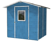 Casette Box da Giardino in Legno Porta Utensili 200x207x214 cm con Porta e Finestra Ecla Azzurra