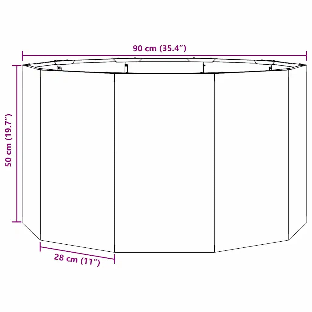Fioriera | Cassetta per fiori | Vaso Argento 90 x 90 x 50 cm Acciaio zincato