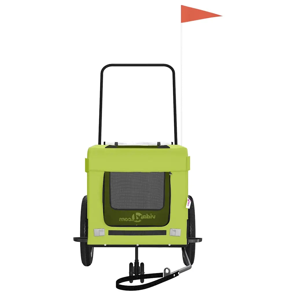 Rimorchio da Bici per Animali Verde e Nero Oxford e Ferro CFW1999326
