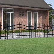 Recinzione da giardino Woerden con punta a lancia nera 240x75 cm in acciaio 151079