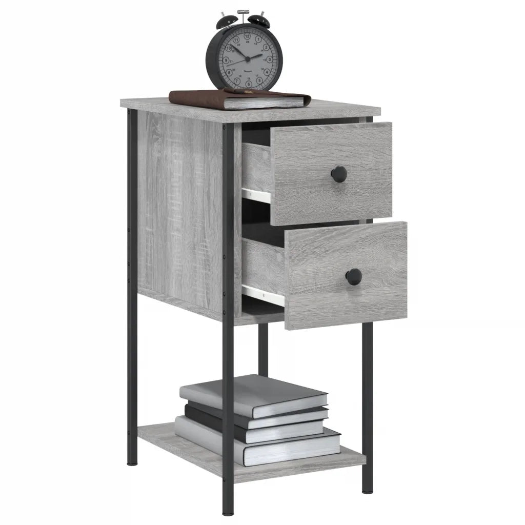 Comodino Grigio Sonoma 32x42x70 cm in Legno Multistrato 826099