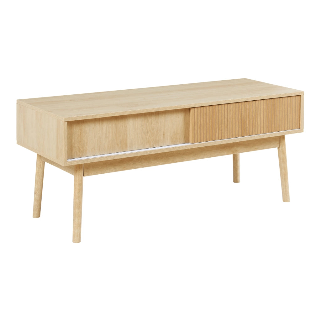 Mobile TV Landskrona con Ante Scorrevoli 115x40x48 cm Effetto Rovere [en.casa]