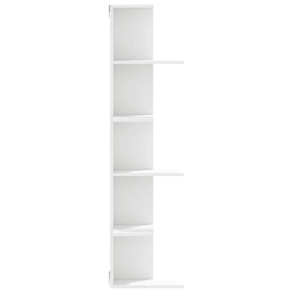 Scaffale Angolare Muro Bianco 36,5x36,5x140cm Legno Multistrato 852627