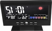 Radio con Display, Funzione di Alarme, Stazione Meteo e Stazione del Tempo, Specchio, Nero, da Camera da Letto, Orologio Digitale con Data e Orario