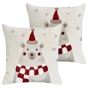 Set di 2 cuscini decorativi in tessuto di velluto bianco Motivo natalizio 45 x 45 cm Accessorio per la decorazione