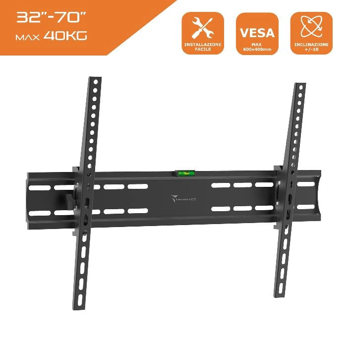 Supporto A Parete Techmade Universale - Per Schermo Tv Led, Lcd, Plasma Da 32'' A 70'' - Vesa 600x400 mm