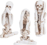 Set di Yoga Doodshoofd Standbeeld da 3 - Kunststof - Decorazione per Halloween - Tema Gotico