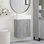 Mobile bagno con rubinetto Sonoma grigio 45,5 x 22,5 x 84 cm